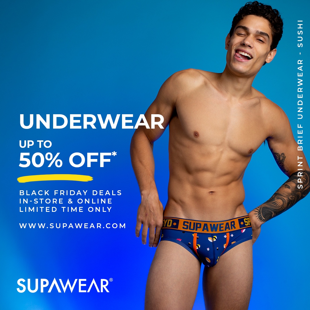 SUPAWEAR on X: Our Black Friday Deals are here. Save up to 50% off  Underwear You better hurry, this incredible deal is now live in-store or  online.  #supawear #blackfriday   /