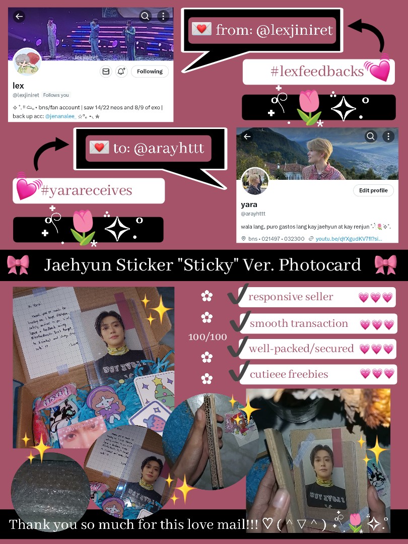 arayhttt's tweet photo. AAAAHHHH yeeesss may umuwi naaa!!! 🥹🫶🏻💓 kinikilig ako so much dito HUHUHU thank youuuuuu @lexjiniret lovelotssss!!! #lexfeedbacks https://t.co/RfSc6GZOoZ