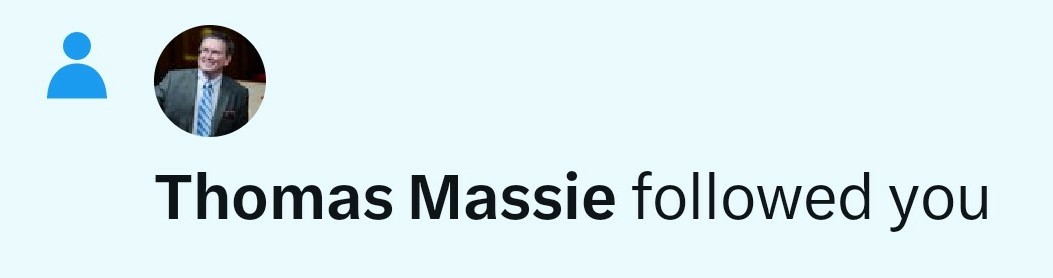 Excited to earn a follow from second rate grandstander @RepThomasMassie

#SassyWithMassie