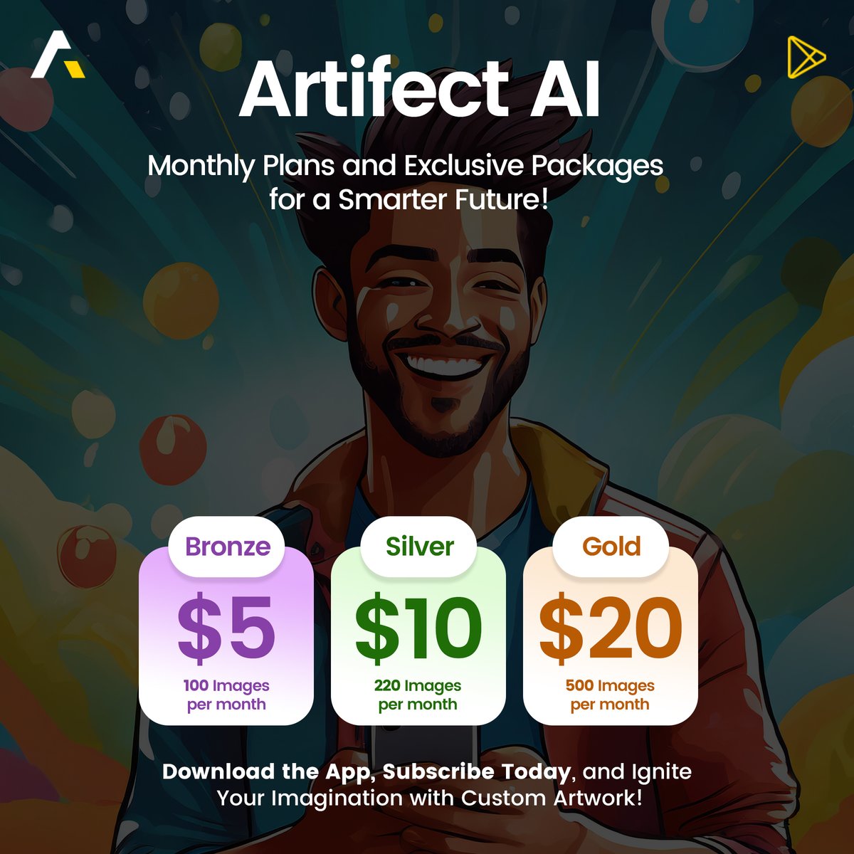 logoitechnew's tweet photo. Artifect AI
Monthly Plans and Exclusive Packages
for a Smarter Future! 😊

📲 Download Now:
https://t.co/9nhOzvWGQE

➡ Download the App, Subscribe Today, and Ignite Your Imagination with Custom Artwork!

#aiartworkcommunity #aiartwork #artist #AIImageGeneration #aiimagemagic https://t.co/q9AYhaG7Xr