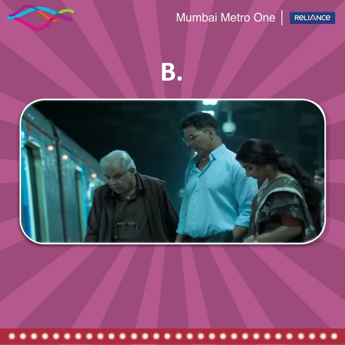 MumbaiMetro01's tweet photo. ππ¬ Lights, Camera, Metro Action!ππ₯ Can you spot the famous movie filmed at our Mumbai Metro One? π΅οΈββοΈ Join the movie mania, guess the titles and show your knowledge and Love for Movies π¬ #MetroMovieMystery #FilmBuffChallenge #MumbaiMetroMagic
#MumbaiMetroOne https://t.co/69jOmaViRw
