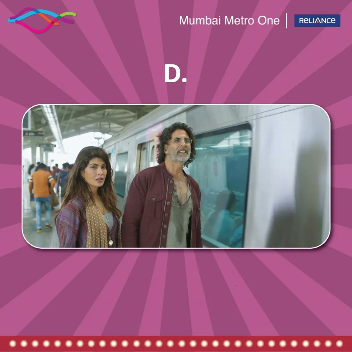 MumbaiMetro01's tweet photo. ππ¬ Lights, Camera, Metro Action!ππ₯ Can you spot the famous movie filmed at our Mumbai Metro One? π΅οΈββοΈ Join the movie mania, guess the titles and show your knowledge and Love for Movies π¬ #MetroMovieMystery #FilmBuffChallenge #MumbaiMetroMagic
#MumbaiMetroOne https://t.co/69jOmaViRw
