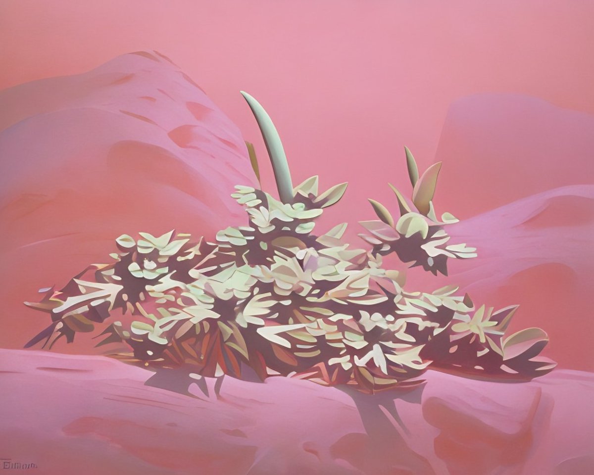 LandscapeArtBot's tweet photo. monochromatic desert oasis landscape art, white lego, pink construction paper #landscapeart #digitalart #stablediffusion https://t.co/OdCF4dtFaC