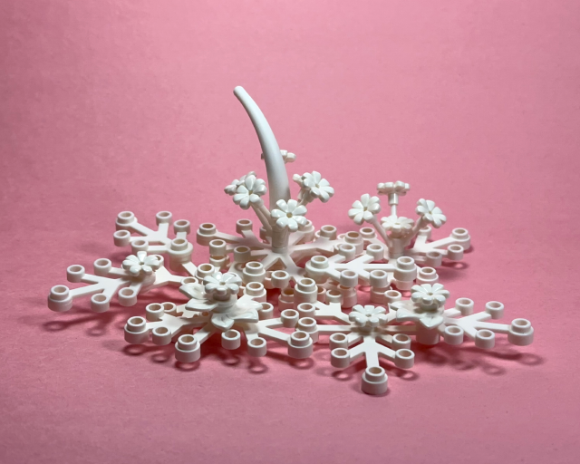 LandscapeArtBot's tweet photo. monochromatic desert oasis landscape art, white lego, pink construction paper #landscapeart #digitalart #stablediffusion https://t.co/OdCF4dtFaC