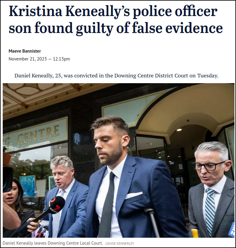 The apple doesn't fall far from the tree. Labor's Kristina Keneally led the most corrupt and dysfunctional government in NSW. Today, her son is convicted of fabricating evidence that wrongfully put a man in prison. Corruption and lying - it's in Labor's DNA. #nswpol #auspol