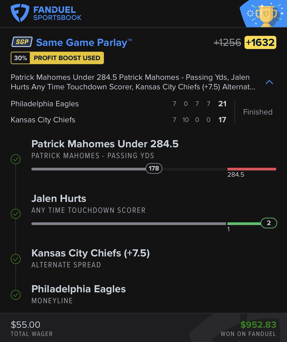 That revenge bag!! Eagles came in clutch