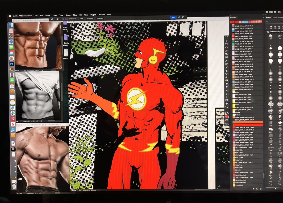 Coloring FLASH means modeling muscles correctly. So I created an “ABS” folder for reference. IT’S MY JOB.