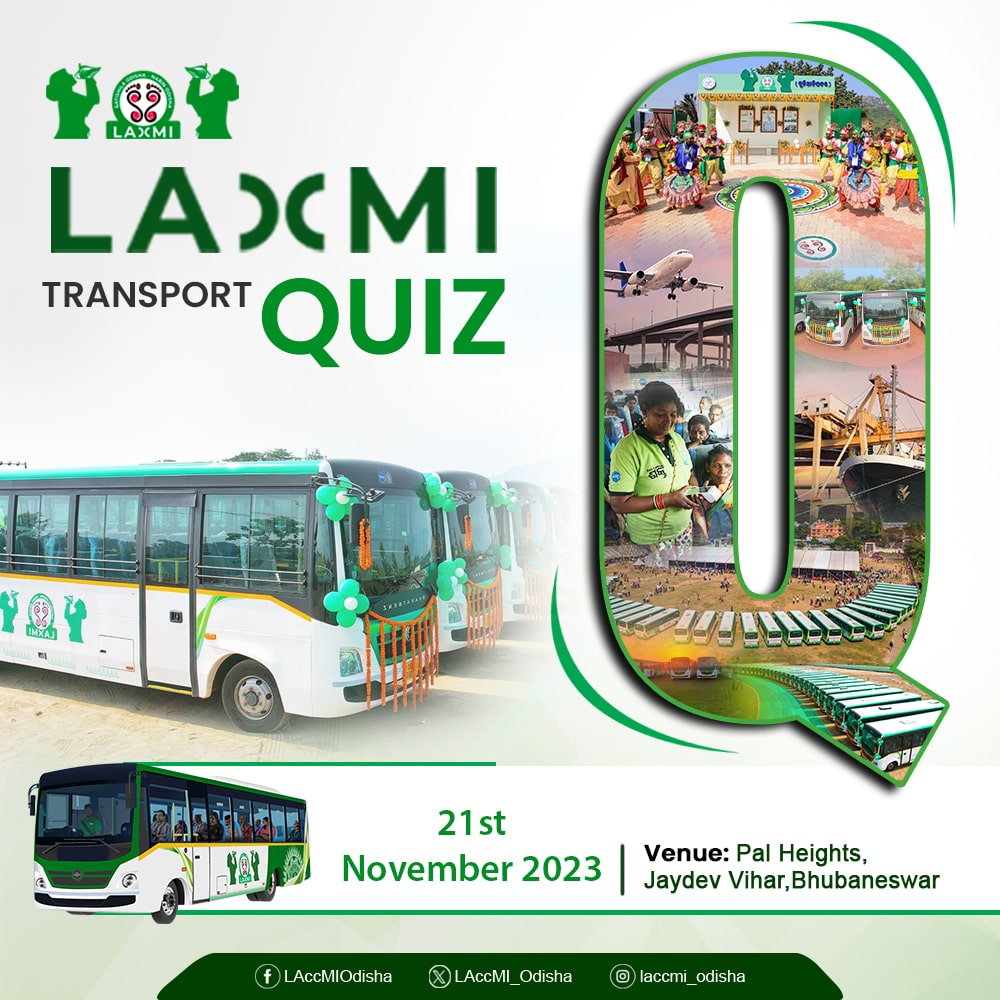 Hello Young Minds!

Unleash your knowledge! Test your on the Road to Learning.

With the @LAccMI_Odisha Transport #QuizContest, navigate the Transport Trivia Adventure. 🏆 

Visit & be a part of Odisha's Transportation Journey with us and win wonderful prizes.

#QuizTime…