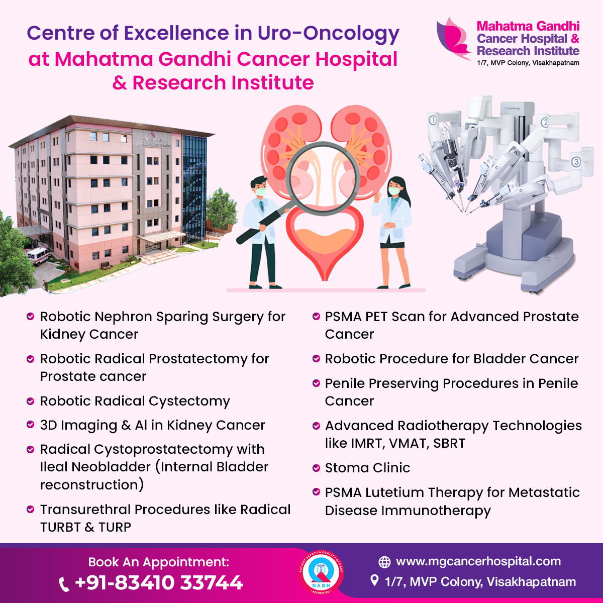 One stop for unparalleled uro-oncology care only at Mahatma Gandhi Cancer Hospital & RI, offering advanced robotic surgeries to cutting-edge treatment plans with an expert team of consultants. Our center leads in precision and innovation for #urologicalcancers. 

#Urology