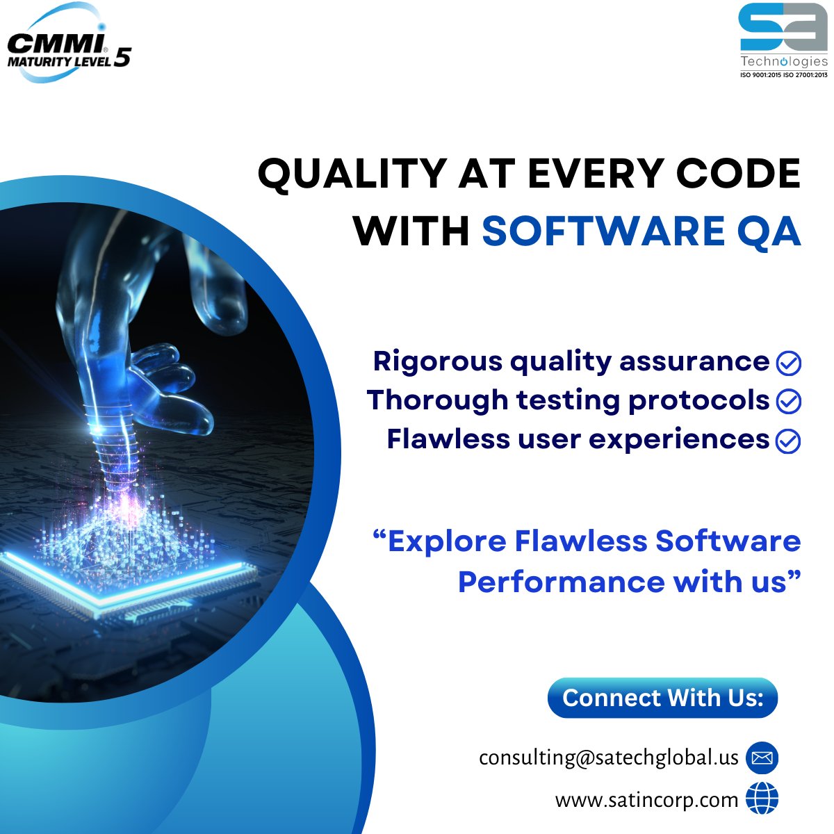 SatechGlobal's tweet image. Unleash Quality at Every Code with Our Software QA Expertise. Our rigorous testing protocols ensure flawless user experiences.
Visit: satincorp.com
#softwareQA #qualityassurance #testingprotocols #QAexperts #softwaretesting #qualitycode #satechnologies