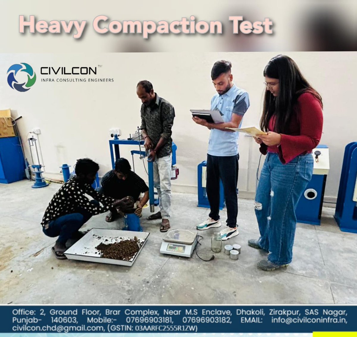 CivilconInfra's tweet image. &quot;CICE ensuring solid foundations with a rigorous Heavy Compaction Test, a crucial step in guaranteeing the stability and durability of construction projects. #EngineeringExcellence #CompactionTest #InfrastructureInsights #CICE #civilconinfraconsultingengineers&quot;