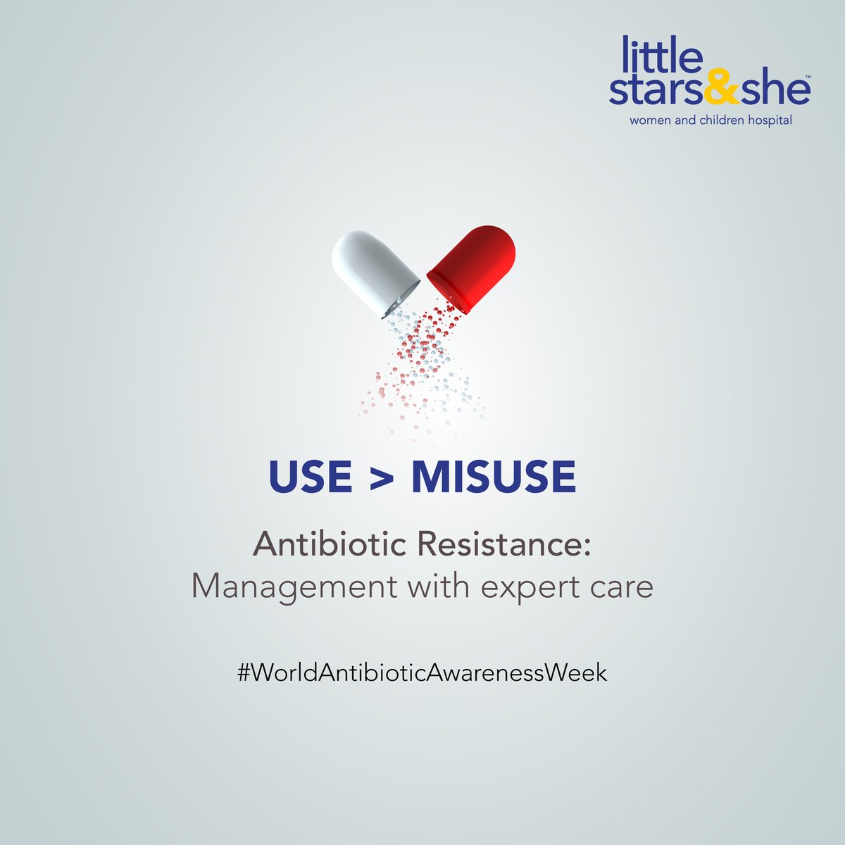 Misusing antibiotics can lead to resistance, but with proper use and expert care, we can protect our children's health.

#littlestarsandshe #antibioticawareness #AntibioticAwarenessWeek #AntibioticResistance #ChildrensCare #WomensCare #Healthcare #Maternity #Pregnancy