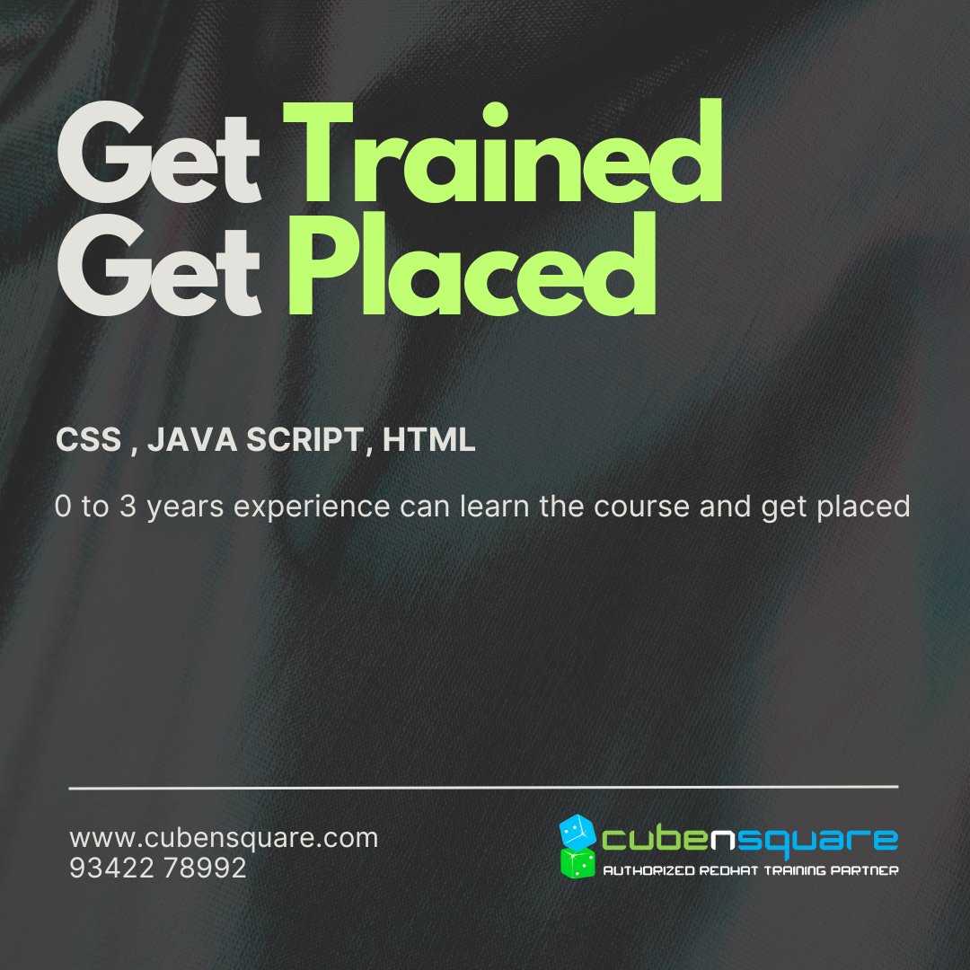 cube_n_square's tweet photo. Time to learn - CSS , JAVA SCRIPT, HTML 

Get Trained and Get Placed 

Get a Free Career Consultation  - 9342278992

#cubensquare #java #html #c #css #javacourse #htmlprojects #MondayMotivation https://t.co/STALQFIDty
