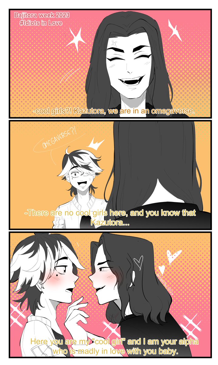 Contribution for the bajitora week 2023!💛❤️‍🔥💙
In this case I used the theme of #idiots in love, I hope you like it, beautiful people!🐯🐺
#bajitoraweek2023 #ばじとら #bajitora #bajikazu