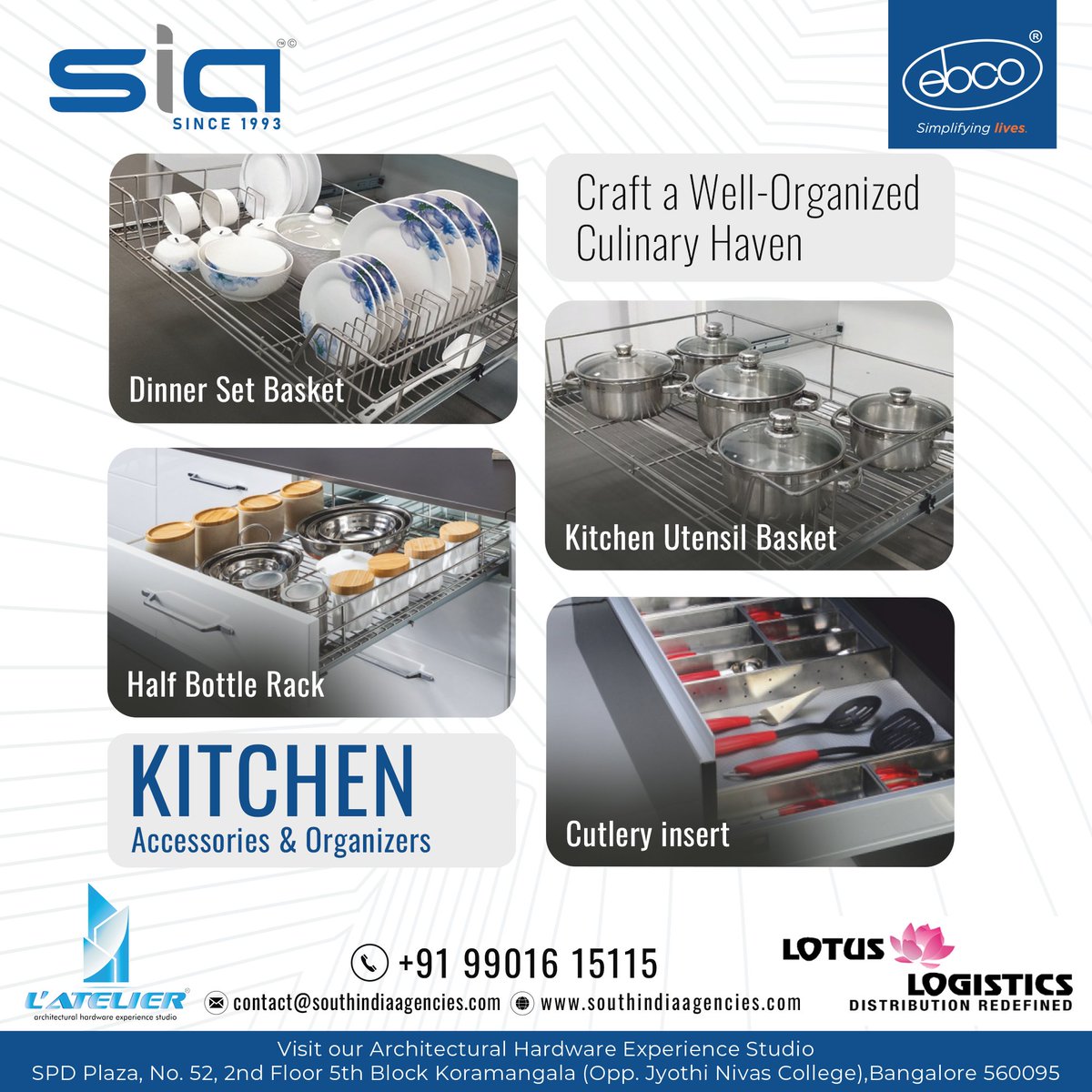 south_agencies's tweet image. Elevate your kitchen's functionality and style with top-quality Ebco’s kitchen accessories and organizers available at South India Agencies. Craft your culinary haven today!

#southindiaagencies #Ebco #accessories #kitchen #product #home #kitchenfitting #kitchenaccessories