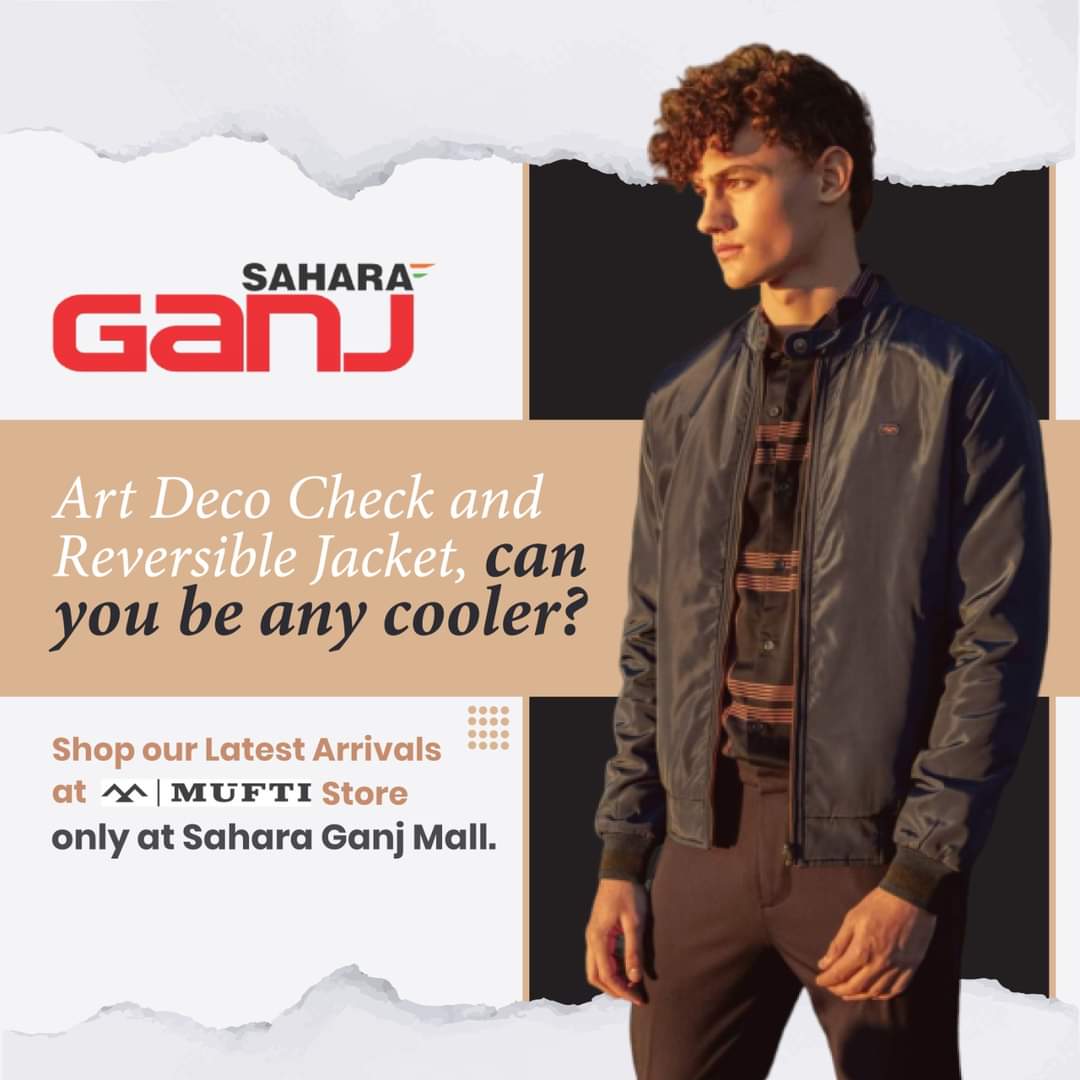 Art Deco check and reversible jacket, can you be any cooler? 

Shop our latest arrivals at a Mufti store only at Sahara Ganj Mall.

#LucknowShopping #ShopLucknow #RetailTherapy #LucknowFashion
 #Saharaganj #SaharaGanj #LucknowMall #ShoppingMallinLucknow