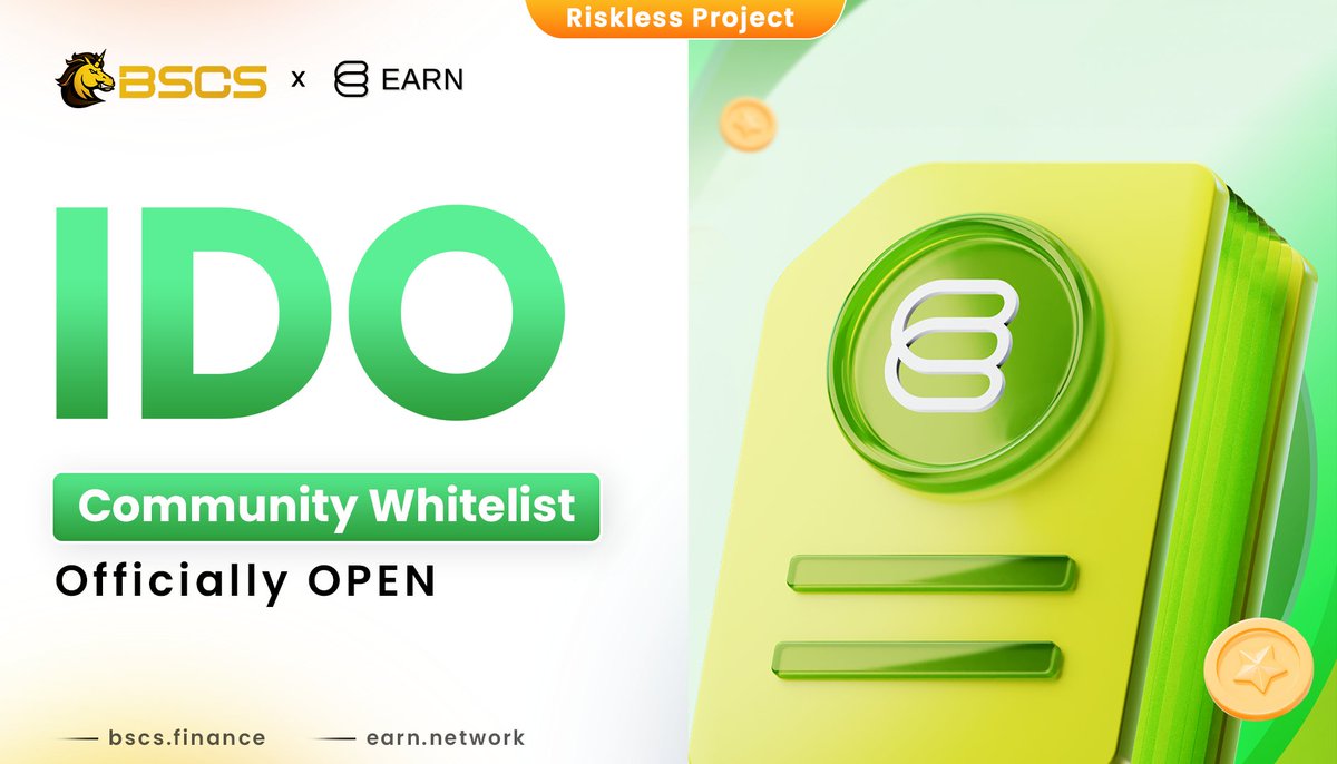 BSCS_Global's tweet photo. 📣@itsearnnetwork IDO Community Whitelist Officially Open 📣

⏰Time: 5 AM, November 21st - 5 AM, November 26th (UTC)
👉Register Form: https://t.co/xgcWPEqChJ

🎇IDO Schedule
✅IDO Rule: Riskless
💵IDO Price: $0.0025
🔶Total Raise on BSCS: $150,000
📌Join Earn Network IDO: https://t.co/gNlZi0TsZO

💎Allocation Round
⏰Time : 9 AM - 3 PM, 28th November (UTC)
‼️ The remaining fund will be available for FCFS purchase
💎First Come, First Served Round
⏰Time: 3 PM, 28th November - 8 AM, 29th November (UTC)

💎Claiming & Listing Schedule
🚀@MEXC_Official Listing date: 1st December (UTC)
🔶Token Claim on BSCS: 1st December (UTC)
💰Vesting: 20% TGE, then monthly vesting next 6 months

Detail: https://t.co/7Fxp70GDB7

#IDO #EARN #RWA #BSCS