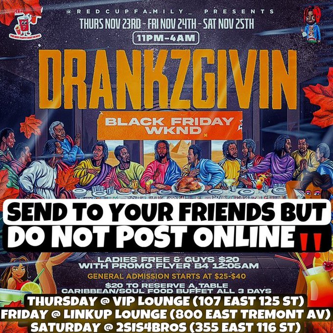 @REDCUPFAMILY_ PRESENTS&hellip; THURS NOV 23,  FRI NOV 24,  SAT NOV 25TH (11PM-4AM)  🍸🍹&ldquo;DRANKZGIVIN&rdquo;🍸🍹 BLACK<a class="tags" target="_blank" title="On Twitter" href="/?out=eyJ0eXAiOiJKV1QiLCJhbGciOiJIUzUxMiJ9.eyJpYXQiOjE3MjU3NjQ1NTEsImlzcyI6InR3cG9ybnN0YXJzLmNvbSIsIm5iZiI6MTcyNTc2NDU1MSwiZXhwIjoxNzU3MzAwNTUxLCJyZWRpcmVjdF91cmwiOiJodHRwczovL3R3aXR0ZXIuY29tL1JFRENVUEZBTUlMWV8ifQ.pbEZIciNLpslzI3sENxdbRBVNiKgFn56SomOFLH16DsM1Nai9YL4D7QENQ1YrvQ_e5splrrsKanu42AbBTs5Rw">@REDCUPFAMILY_</a><a href="/tag/lookalike"class="tags"><span>#lookalike</span></a><a href="/tag/youngandreckless"class="tags"><span>#youngandreckless</span></a>