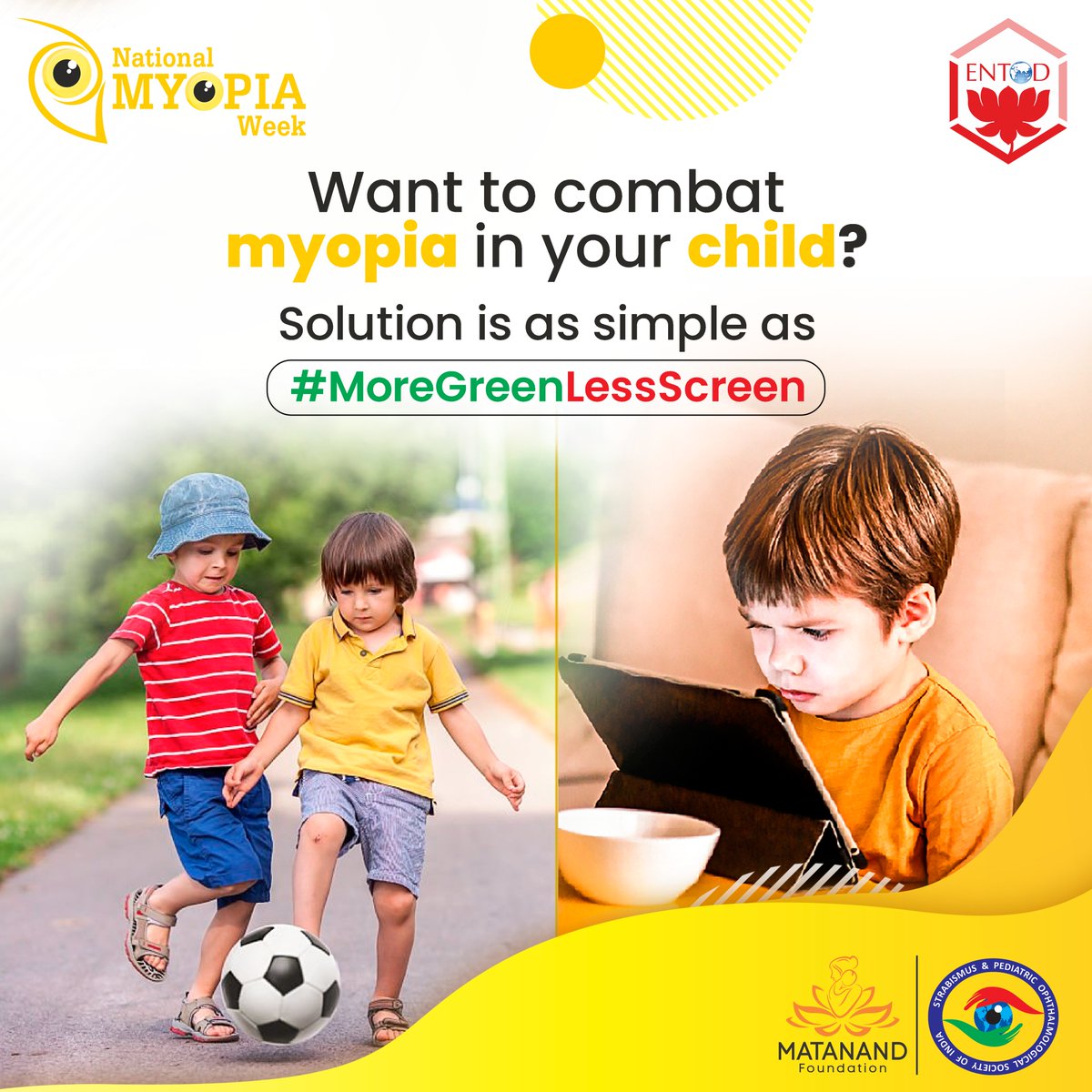 EntodPharma's tweet photo. Embrace the Outdoors for Brighter Eyes!

Parents, it's time to unlock a simple solution for fighting myopia: more outdoor adventures for our kids! Let's bring in the sunshine, fun &amp; healthier eyes. 

#NationalMyopiaWeek #MoreGreenLessScreen #Myopia #MyopiaAwareness #EntodPharma https://t.co/rhgkGQ2Cbq