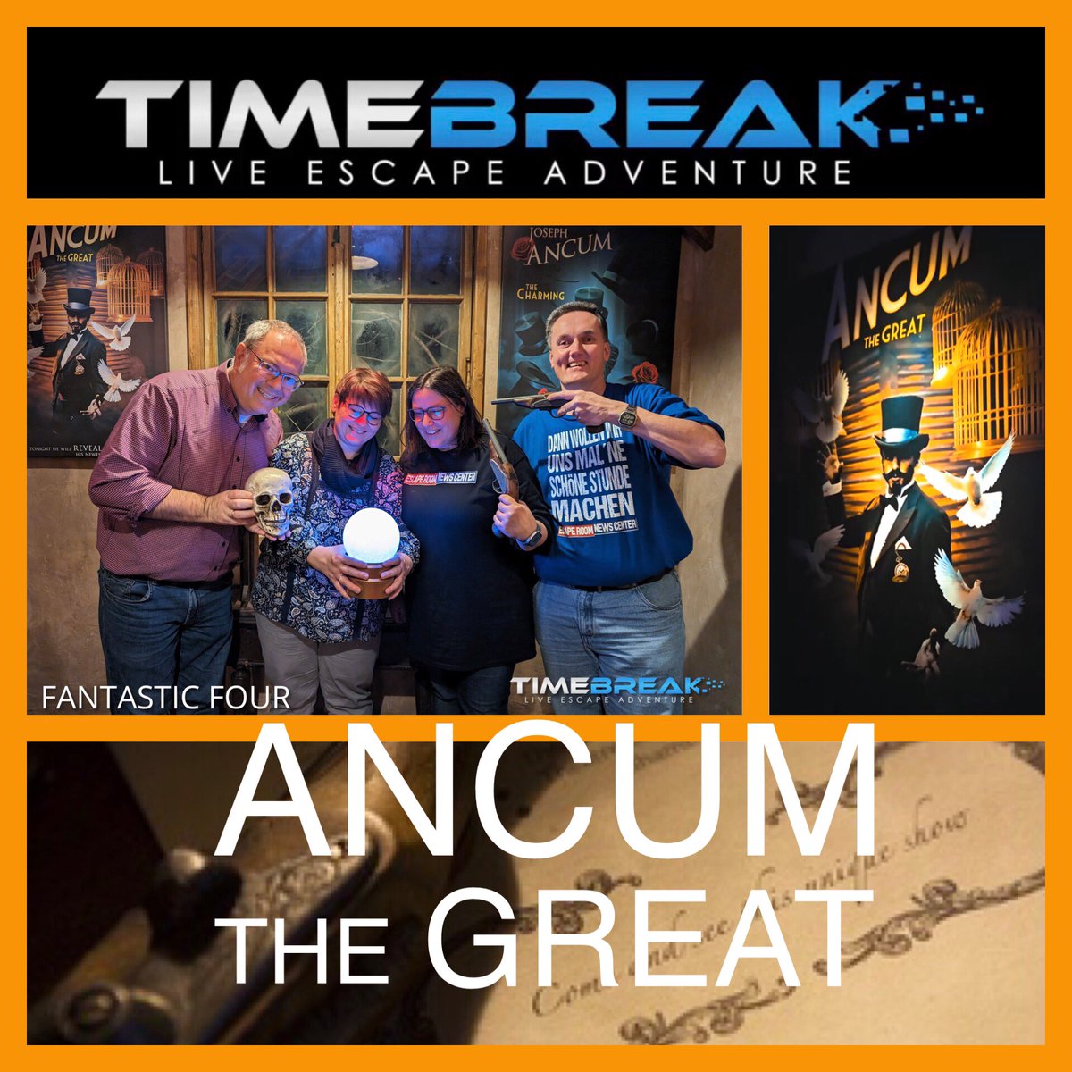 MysteryAgencyRE's tweet image. Die Mystery Agents on tour bei Timebreak in Bonn: Team „Fantastic Four“ auf der Such nach einer geheimnisvollen Energiequelle. „Ancum“ ist ein neues Must-play Game! 😎

#bonn #timebreak #ancum  #escapegames #escaperoom #mysteryagents #mysteryagency #recklinghausen #zeitreise