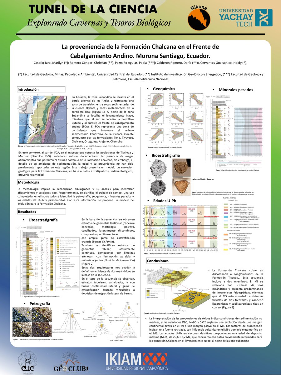 ¡Emocionada de participar en este proyecto increíble, "Túnel de la Ciencia"! <a href="/rikunacenter/">Centro Rikuna</a>
🌟Poster: La proveniencia de la Formación Chalcana en el Frente de Cabalgamiento Andino. Morona Santiago, Ecuador.
 ¡No pueden perderse este emocionante encuentro!
¡Denle amor!💖
#TDLRikuna