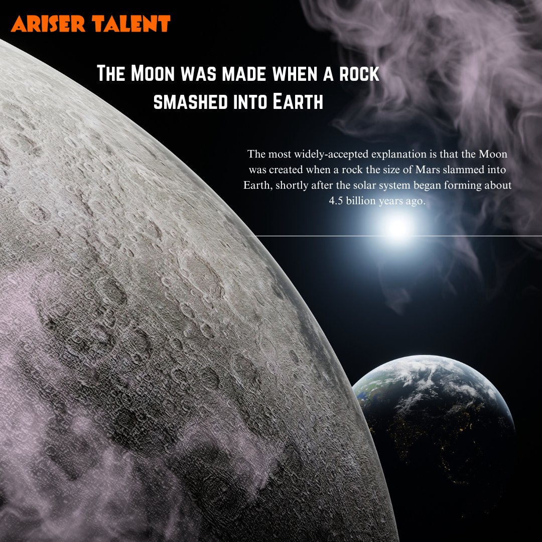 ariser_talent's tweet photo. The moon was made when a rock smashed into the earth..
.
.
.
#arisertalent #smashed #earth #moon https://t.co/BdUh80Njum
