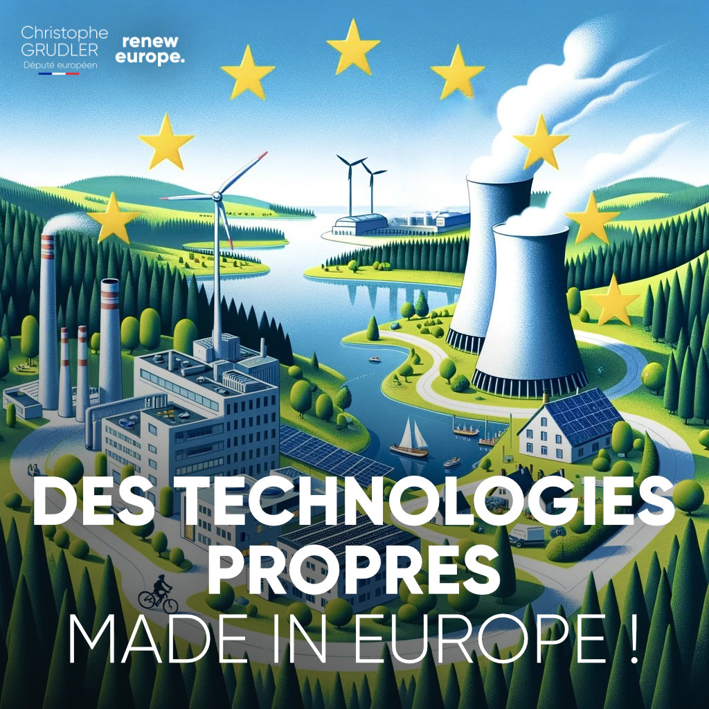 LA RÉINDUSTRIALISATION EN EUROPE, C'EST MAINTENANT ! 🏭 Au Parlement européen, nous venons de voter sur la loi européenne pour les technologies propres (#NZIA), que j'ai négociée pour @RenewEurope. Ce texte majeur va permettre d'accélérer la production de technologies propres…