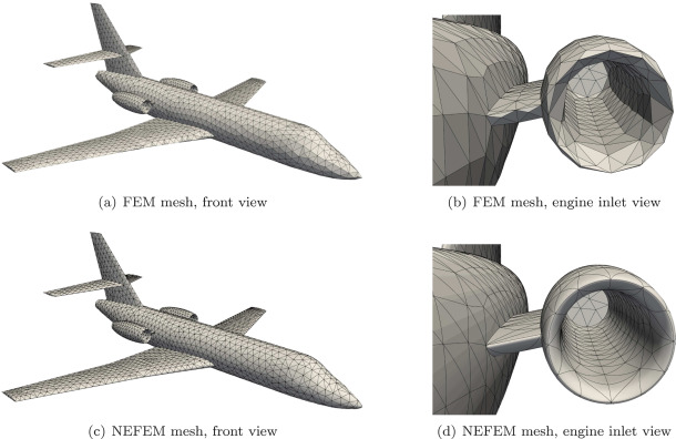 ProfRSevilla's tweet photo. New paper! We present the first surface mesh generator for NURBS-enhanced FEM. It produces meshes of the desired size, crossing surfaces as required and keeping the CAD description (zero geometric error!) Great work @xi_zou 
Extension to volume mesh soon!
https://t.co/Qsu9mGs20f https://t.co/6gXdWCzLFv