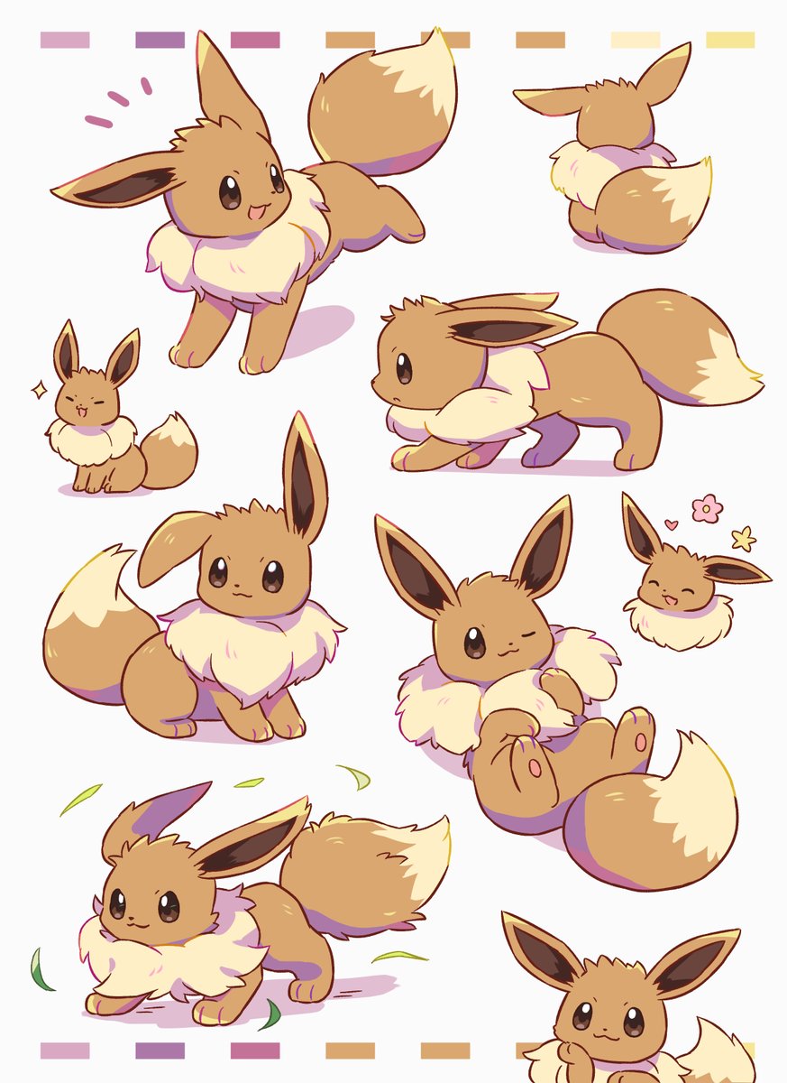 eevee pokemon (creature) no humans smile closed mouth brown eyes sparkle :3  illustration images