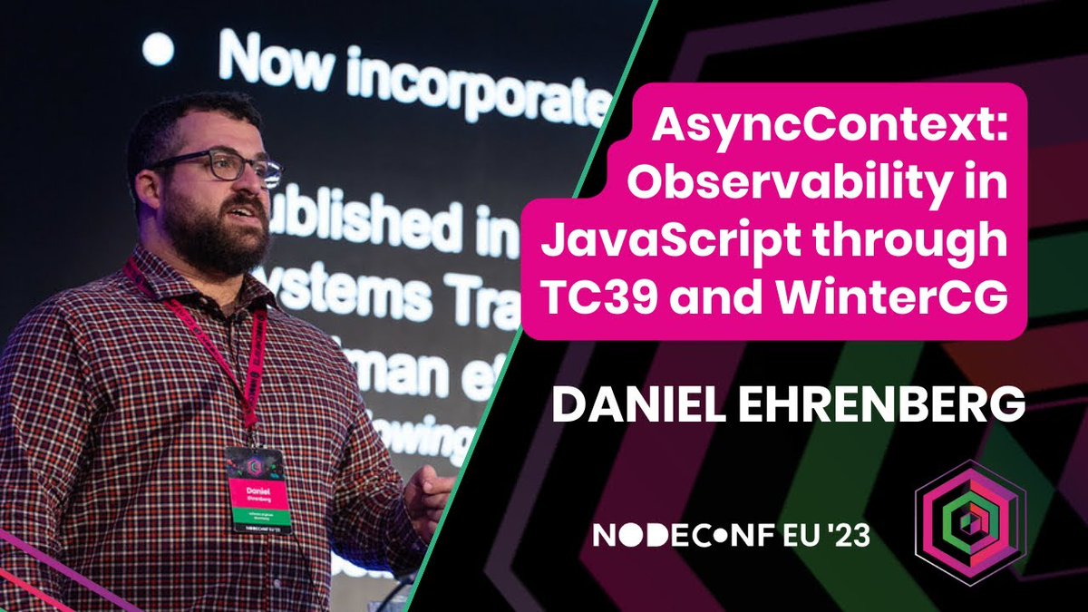 📹 Watch back #NodeConfEU | Nov 2023 @littledan | AsyncContext: Observability in JavaScript through TC39 and WinterCG 📺 >> nf.ie/46bA0qw #Nodejs #JavaScript #OpenSource @TechAtBloomberg