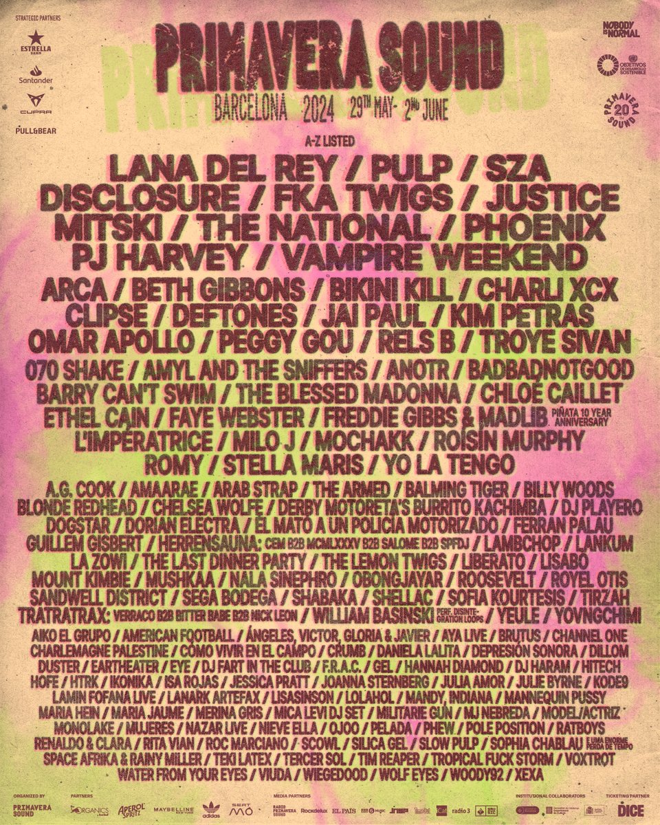 primavera sound barcelona  lineup