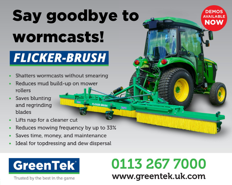 GreenTekGroup's tweet photo. Are you plagued with wormcasts? Watch the @GreenTekGroup  FLICKER-BRUSH in action!
▶️ https://t.co/ekUSgzx2lP Get rid of pesky wormcasts without using chemicals.
#GreenTek #FlickerBrush #greenkeeping #greenkeepers #groundsmaintenance #turfcare #sportsturf #wormcasts #worms https://t.co/FvUcl8fHTN