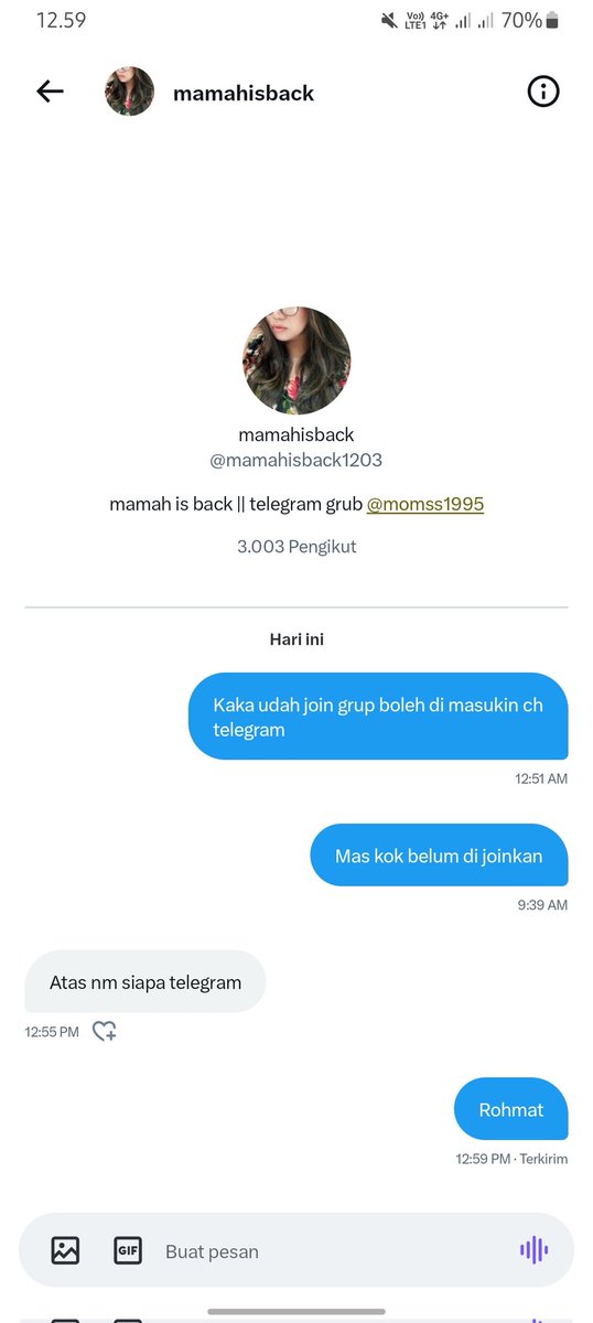 Cahyo2812's tweet photo. Ada yang tau akun ini??
Ðia penipu saya udah transfer buat gabung grup telegram tp semua sosmed gua di blog.
Tolong yang tau boleh bantuannya buat saya ketemu atau ngobrol sama dia.
@LitaShemale @mamahisback1203 @aa_sunda18 @Tahubulat484099 @Bujangkampung02  bantu kak🙏🙏 https://t.co/1NHAQqw7HP
