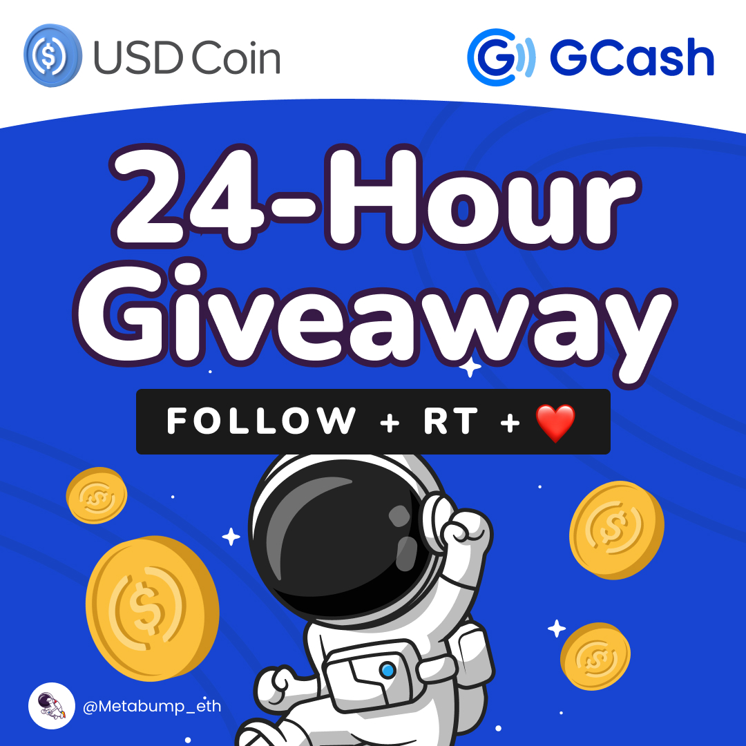 metabump_eth's tweet photo. Sumali at manalo ng $5 $USDC o 250 #GCASH 😱

🔥 i-RT+ ❤️ lang ang tweet na ito para sumali! 
🔒 At mag follow kay @metabump_eth para ma-qualify. 

 ⏰24hrs ang raffle! Join now!

#USDC #GiveawayAlert #Airdrop

Good luck! 🍀💰🚀 https://t.co/V1eSQZWiec