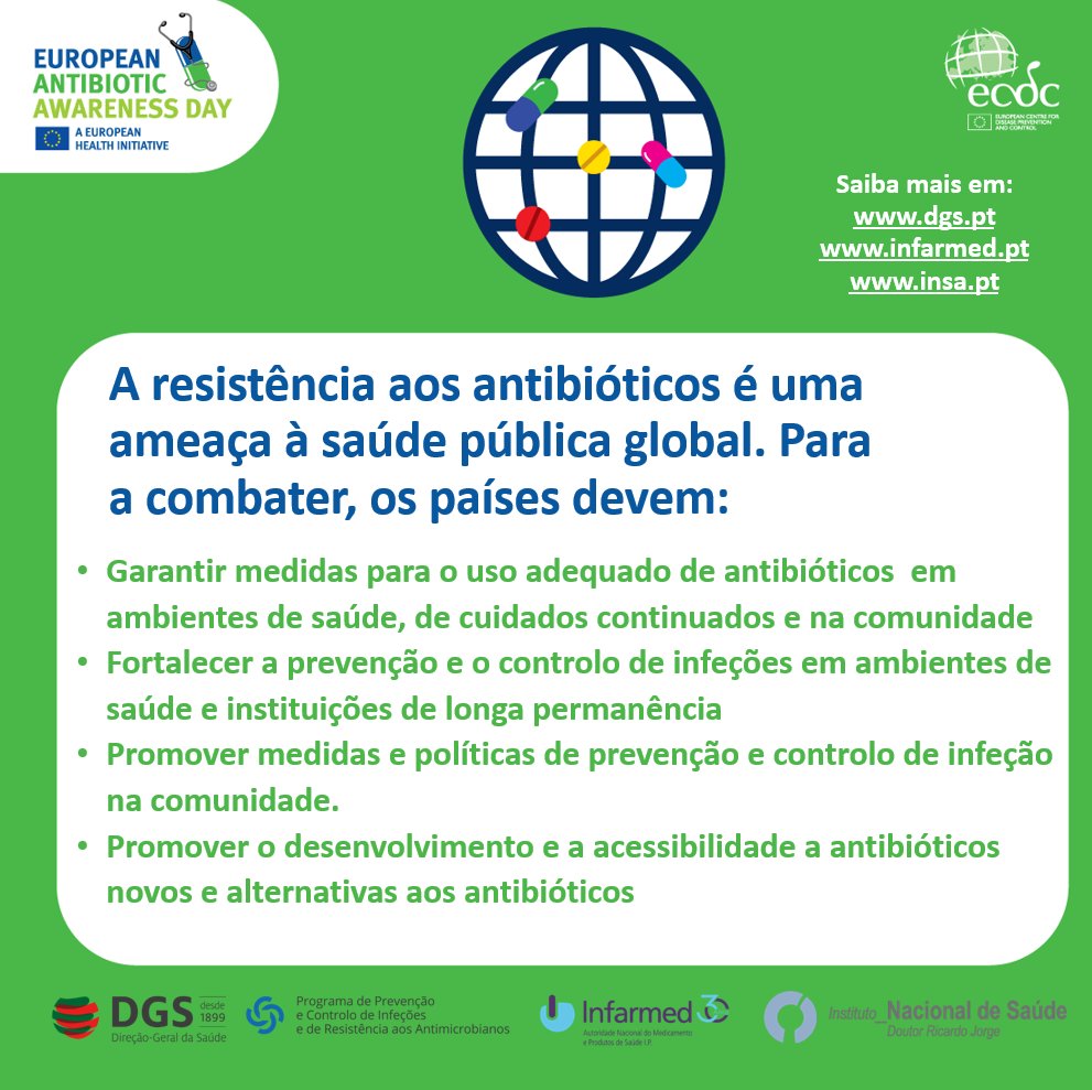 INFARMED_IP's tweet photo. O uso desadequado de antibióticos aumenta as resistência das bactérias a estes medicamentos.
#infarmed #infarmed30anos #diaeuropeudosantibióticos #dgs #ppcira #insa #EAAD #AntimicrobialResistance #KeepAntibioticsWorking #onehealth #ecdc https://t.co/CYzVYqcS0a