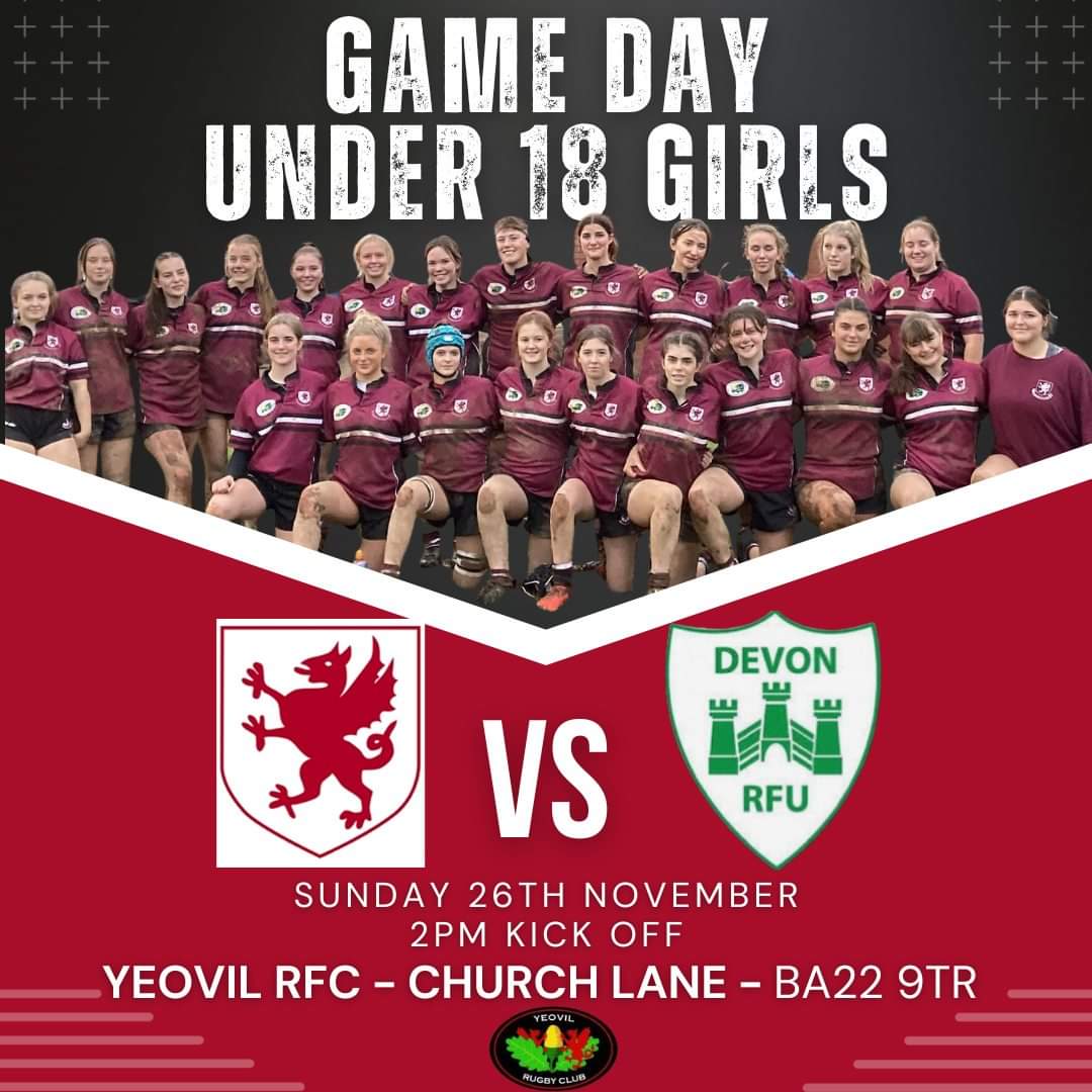 🏉‼️ Coming this week 🏉‼️ Our Under 18 Girls play Devon at Yeovil Rugby Club on Sunday - Hope to see you there to support the girls. #somerset #somersetrugby #devonrugby #girlsrugby #yeovilrugbyclub #somersetgirlsU18