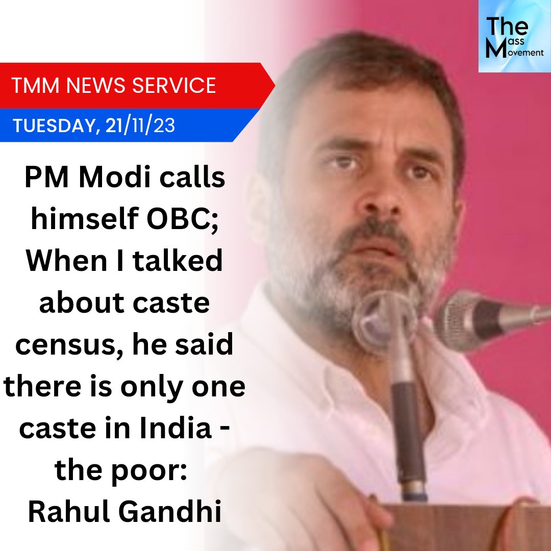 Rahul Gandhi targets PM Modi over the caste census.