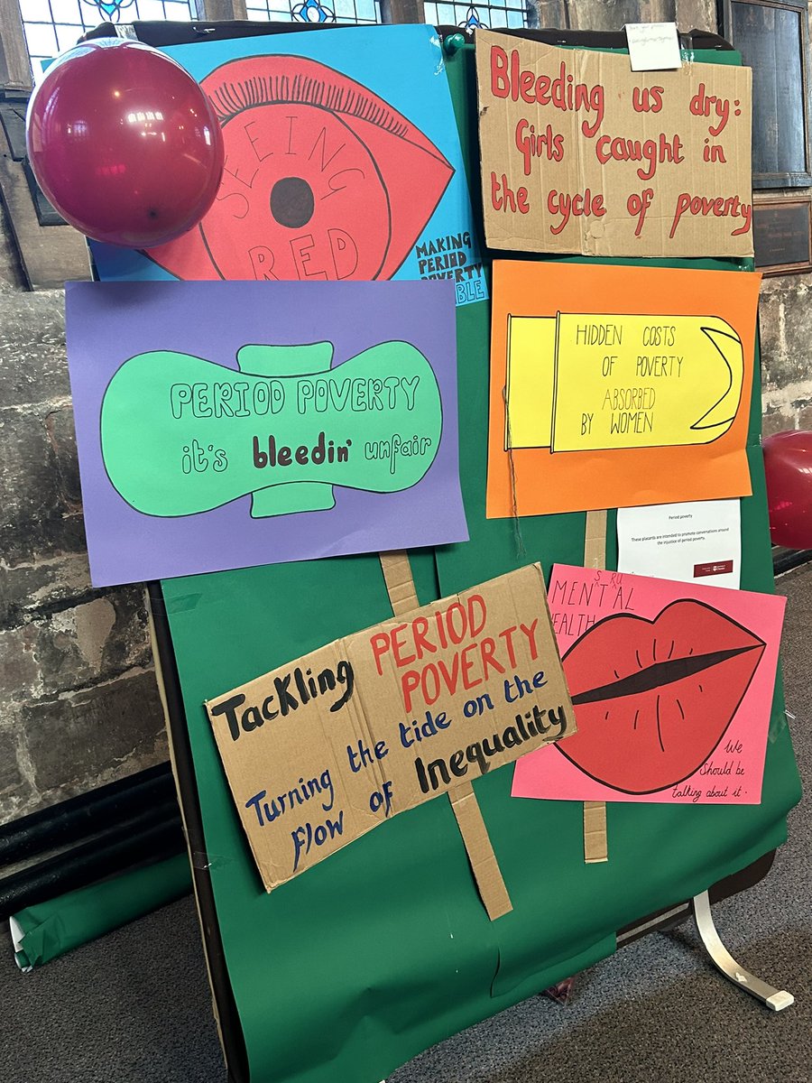 Social Justice Chester (@socjustice_uoc) on Twitter photo According to <a href="/ActionAidUK/">ActionAid UK</a> 12% of British women are affected by #periodpoverty. We have a piece on period poverty at our co-produced research exhibition with <a href="/WInspirers/">West Cheshire Community Inspirers</a>. On display today at <a href="/CreativeMarys/">StMarysCreativeSpace</a> until 4pm. According to <a href="/ActionAidUK/">ActionAid UK</a> 12% of British women are affected by #periodpoverty. We have a piece on period poverty at our co-produced research exhibition with <a href="/WInspirers/">West Cheshire Community Inspirers</a>. On display today at <a href="/CreativeMarys/">StMarysCreativeSpace</a> until 4pm.