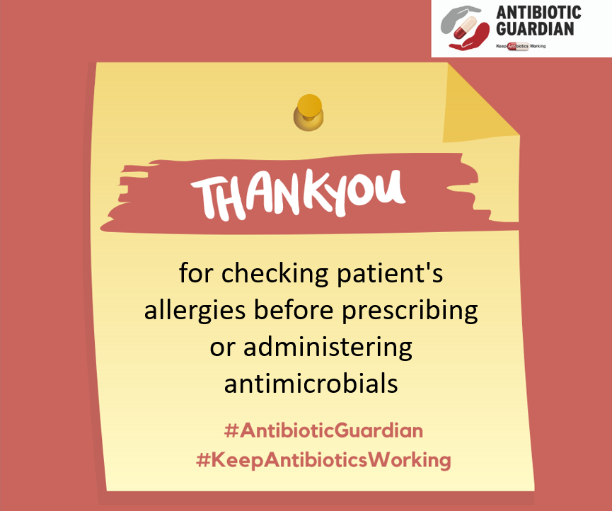 Healthcare professionals, please check the patient's allergy status, and complete allergy details on the prescription. Let's keep our patients safe
#AntibioticGuardian #keepantibioticsworking #WAAW2023 #TakeAntibioticsSeriously @MidYorkshireNHS @DrRJRobinson @tamedprince