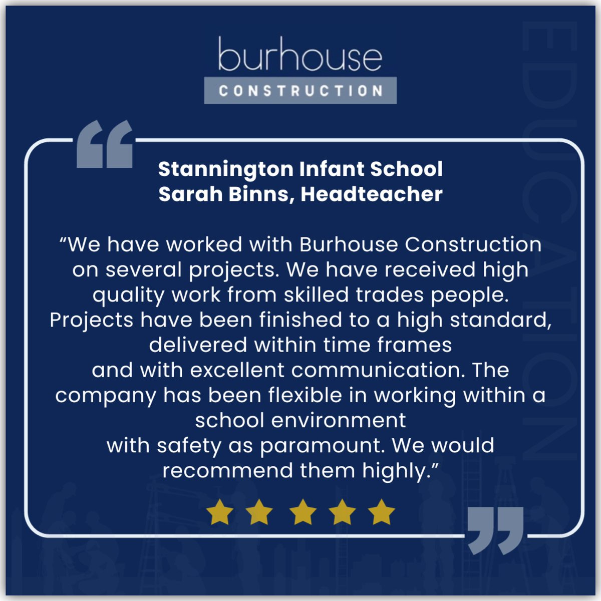 BurhouseConst's tweet photo. Always great to get feedback from happy clients.
#burhouseconstruction #constructionwithaconscience
#constructioncompany
#renovationbuilding
#industrialconstruction
#commercialrenovation
#residentialrenovation
#buildingextension
#constructionprojects
#commercialconstruction https://t.co/HHcPIsTu99