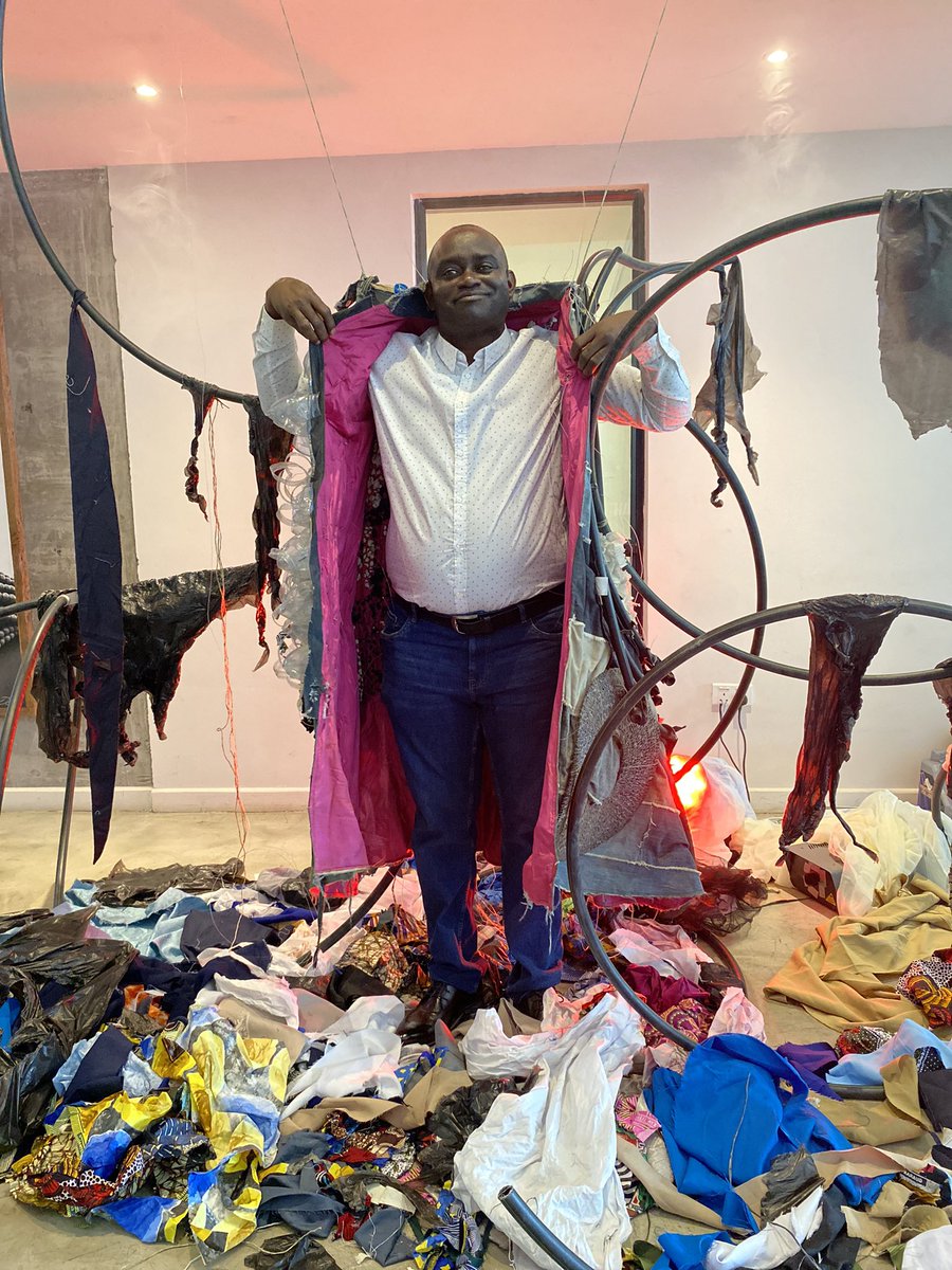 Sandra_Suubi's tweet photo. Live in Lusaka Zambia for @AfricaCrossroad 2023 with #TheBlues a wearable interactive piece. #Artivism #SandraSuubi  #PathsToRenewal #AfricaRenewing https://t.co/JF7NYVXdMA