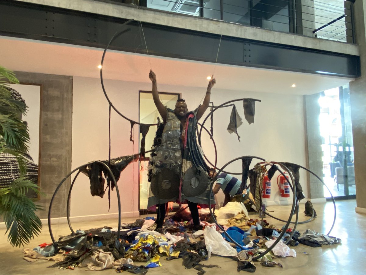 Sandra_Suubi's tweet photo. Live in Lusaka Zambia for @AfricaCrossroad 2023 with #TheBlues a wearable interactive piece. #Artivism #SandraSuubi  #PathsToRenewal #AfricaRenewing https://t.co/JF7NYVXdMA
