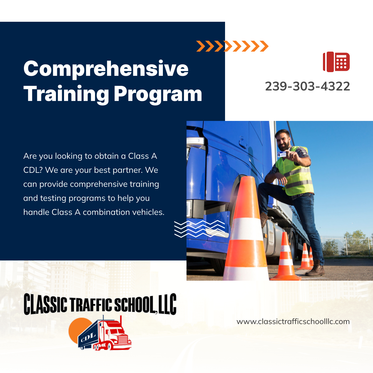 classctfcschllc's tweet photo. Whether you dream of long-haul adventures, local routes, or a career as a specialized driver, a Class A CDL will be able to provide you with the foundation that you need.

#TrainingProgram #FortMyersFL #TrainingPrograms https://t.co/l9L4WUMqRU
