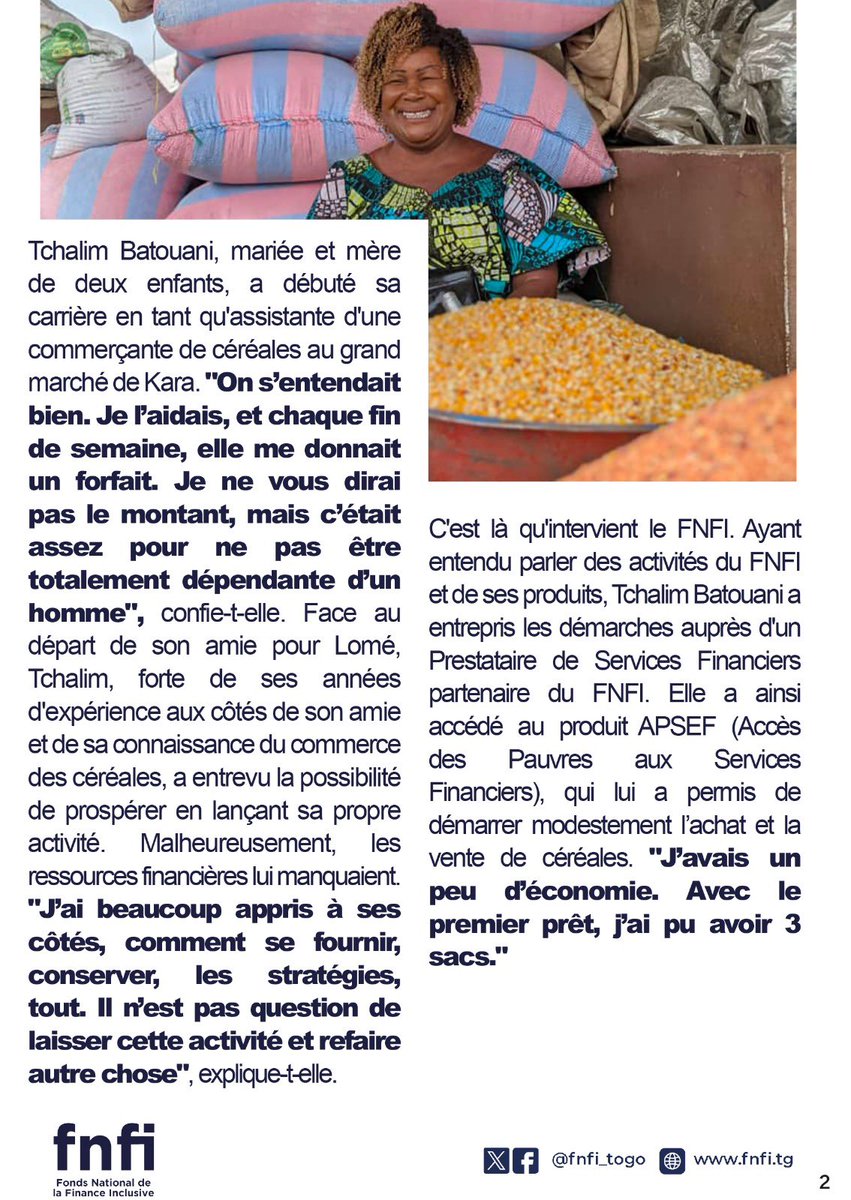 febeseftg's tweet photo. À travers des crédits successifs, accordés pour compléter les cycles du produit #APSEF, Tchalim a développé son entreprise. Elle a investi dans des équipements de stockage élargissant ainsi sa clientèle.
#EchosDesBeneficiaires met en lumière les efforts de Madame Batouani https://t.co/bPrQDEWhiC