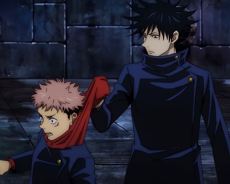 Caroline20BB's tweet photo. Now I know where Megumi picked up this habit from. 

He’s seen Gojo behave as if someone’s gonna steal Nanami from him since he was a boy and now he’s the same way with Yuji. https://t.co/LQ6fKWrNN9