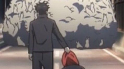 Caroline20BB's tweet photo. Now I know where Megumi picked up this habit from. 

He’s seen Gojo behave as if someone’s gonna steal Nanami from him since he was a boy and now he’s the same way with Yuji. https://t.co/LQ6fKWrNN9