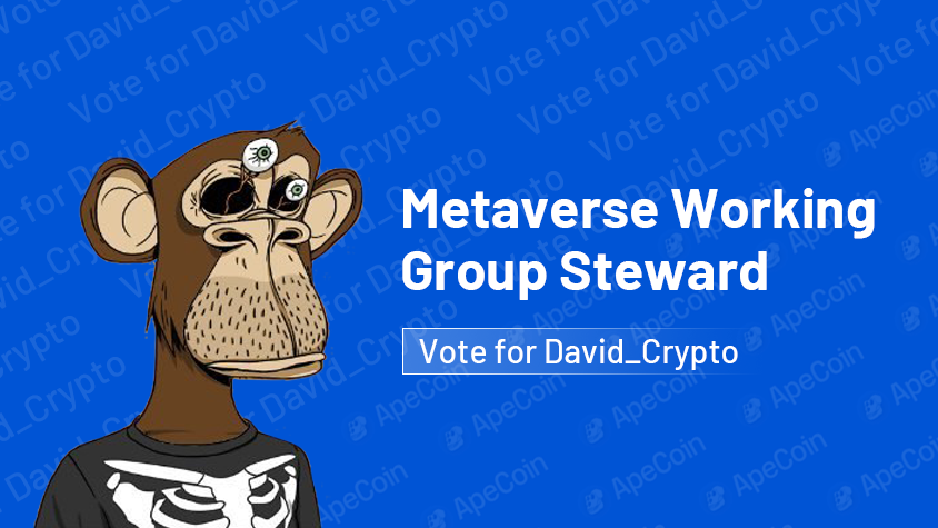 1/10 Hey <a href="/BoredApeYC/">Bored Ape Yacht Club 🍌</a> fam, I'm David_Crypto, and I've decided to run for the position of <a href="/apecoin/">ApeCoin</a>  DAO Metaverse Working Group Steward. I will bring the BAYC community-building experience into ApeCoin DAO and elevate $Ape back to its peak. I'm looking forward to hearing your voice
