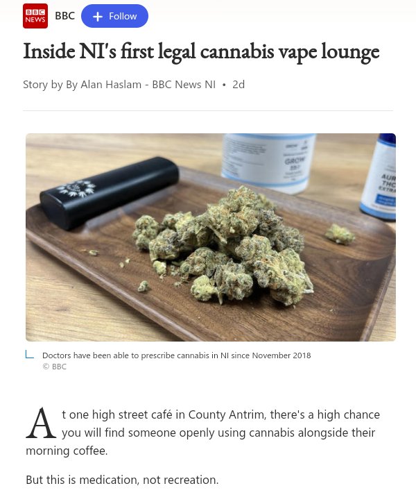 @r_crainn What a cruel Country 

If the local Garda go calling at his home again they should be social pariahs. 

There are thousands of people using medical Cannabis,  perfectly legally, in the North of Ireland.

Why are the 26 Counties so backward?
#CADrugsuse #LegaliseIt