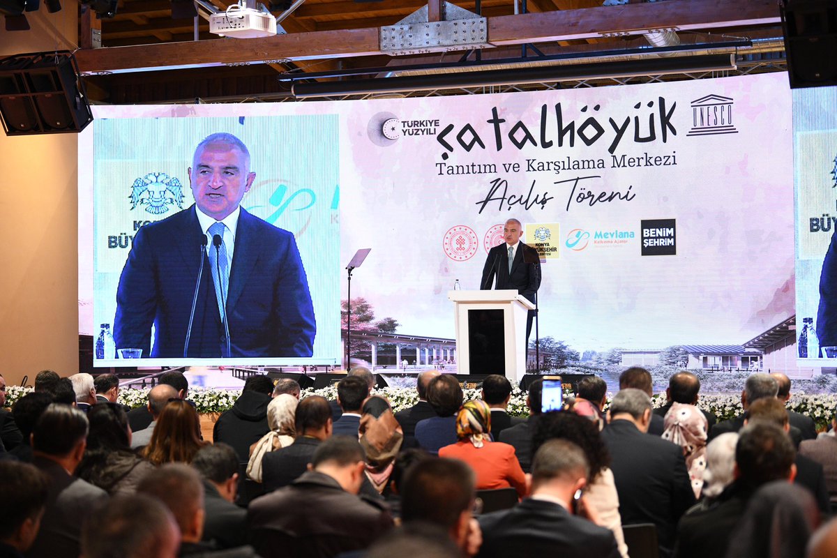 u_ibrahim_altay's tweet photo. Kültür ve Turizm Bakanımız  @MehmetNuriErsoy un katılımı ile ÇatalhöyükTanıtım ve Karşılama Merkezimizin açılışını yaptık. 

Çatalhöyük kısa sürede şehrimizin en çok ziyaret edilen noktalarından biri olacak inşaAllah. 

Tüm hemşehrilerimi 10.000 yıllık tarihi yaşamaya davet ediyorum.