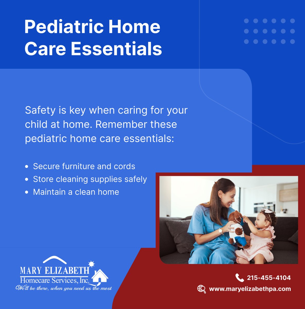 Your child's safety should always come first! These crucial guidelines for pediatric home care are designed to ensure your child's well-being within the home environment.

#PhiladelphiaPA #HomeCare #PediatricHomeCare